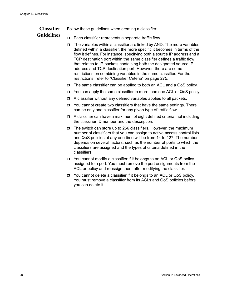 Classifier guidelines | Allied Telesis AT-S63 User Manual | Page 280 / 942