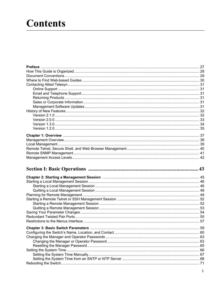 Allied Telesis AT-S63 User Manual | Page 3 / 942