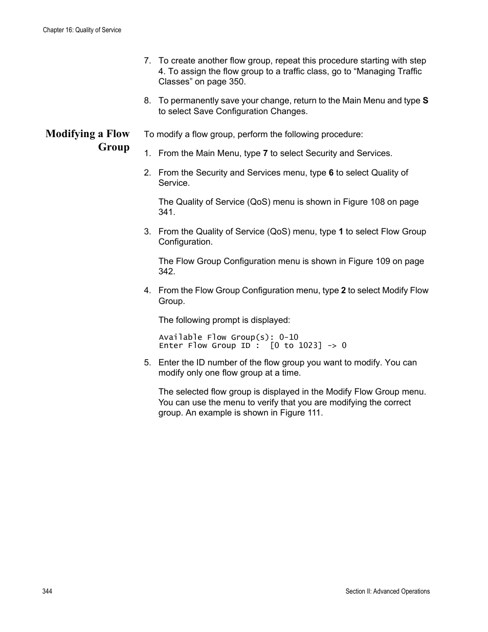 Modifying a flow group | Allied Telesis AT-S63 User Manual | Page 344 / 942