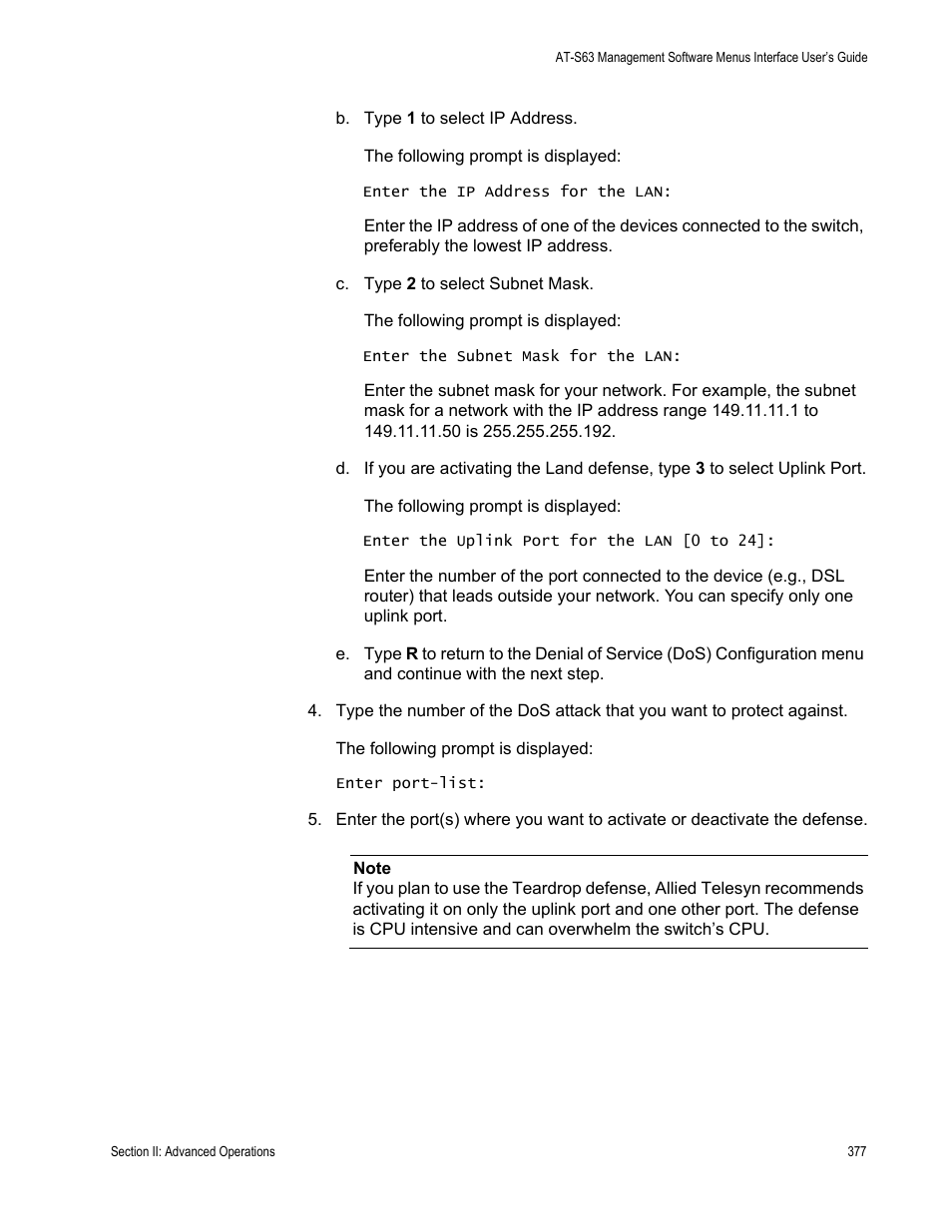 Allied Telesis AT-S63 User Manual | Page 377 / 942