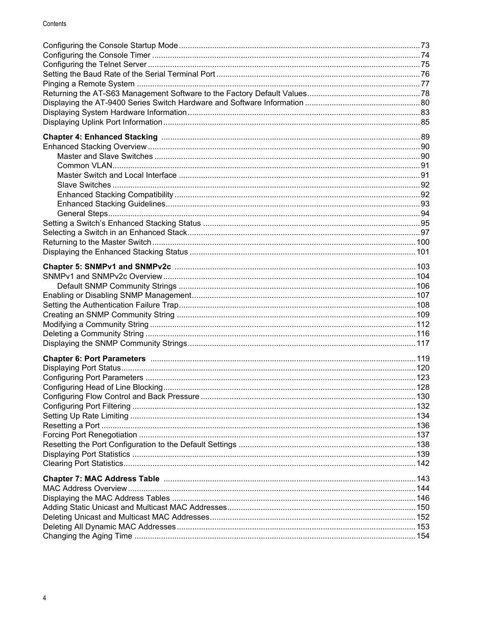 Allied Telesis AT-S63 User Manual | Page 4 / 942