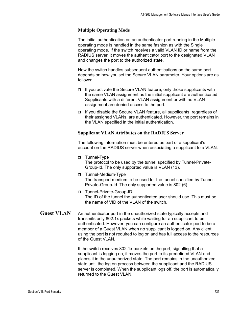 Guest vlan | Allied Telesis AT-S63 User Manual | Page 735 / 942