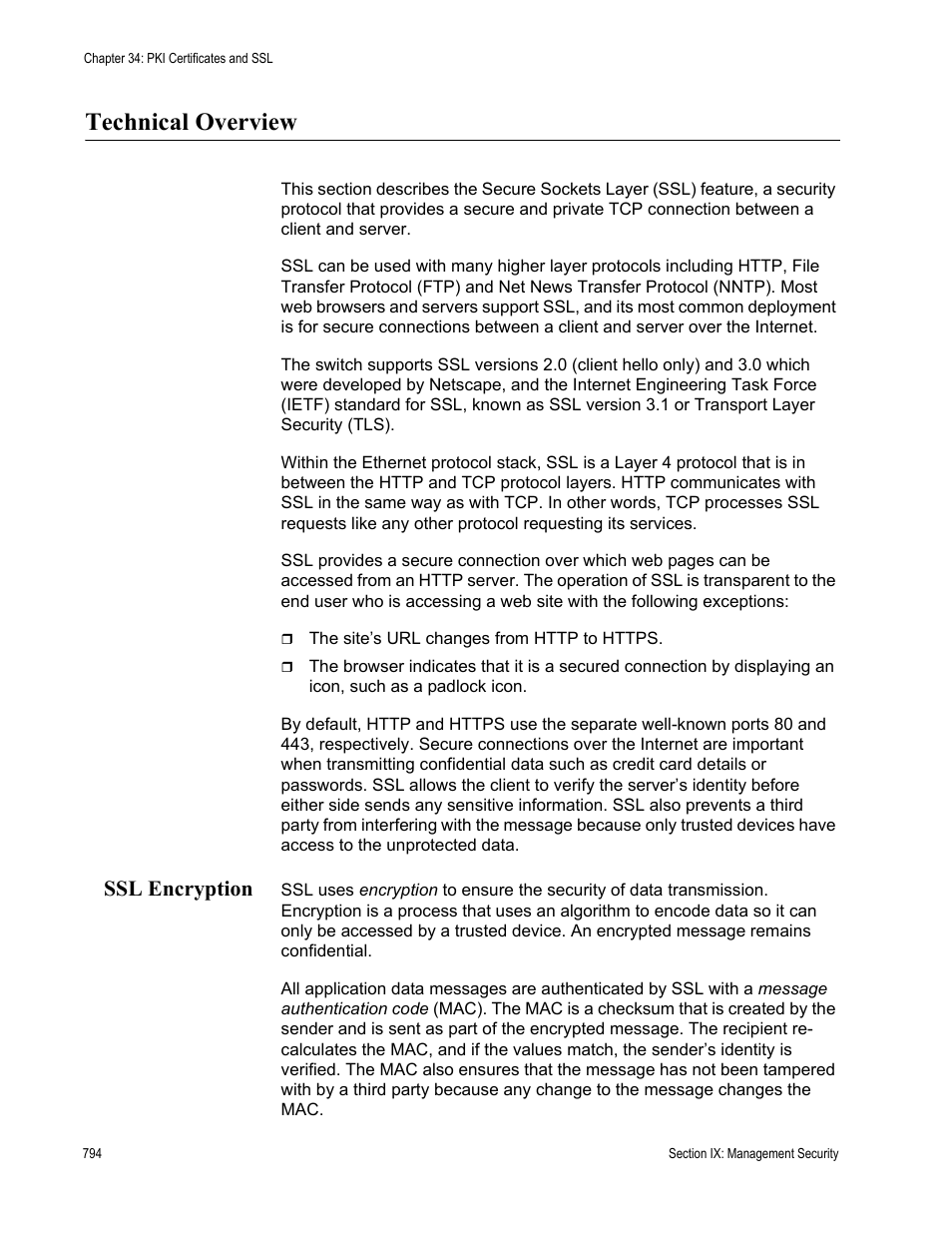 Technical overview, Ssl encryption | Allied Telesis AT-S63 User Manual | Page 794 / 942
