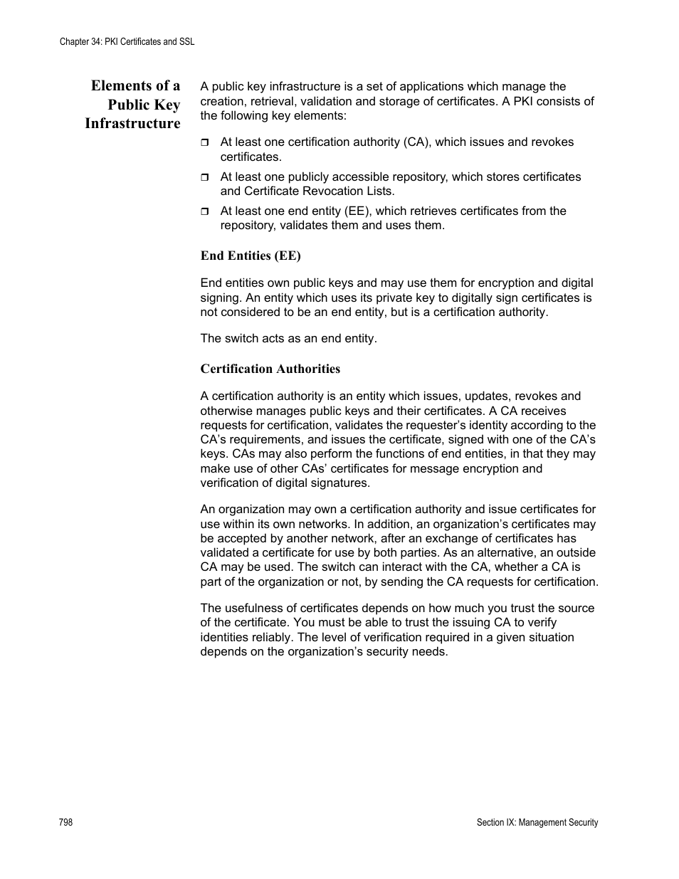 Elements of a public key infrastructure | Allied Telesis AT-S63 User Manual | Page 798 / 942