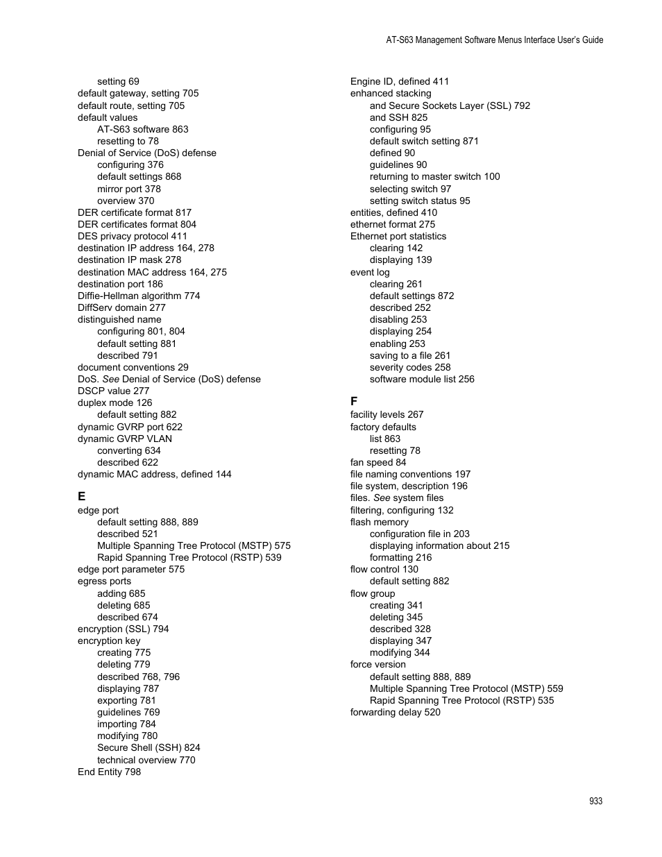 Allied Telesis AT-S63 User Manual | Page 933 / 942