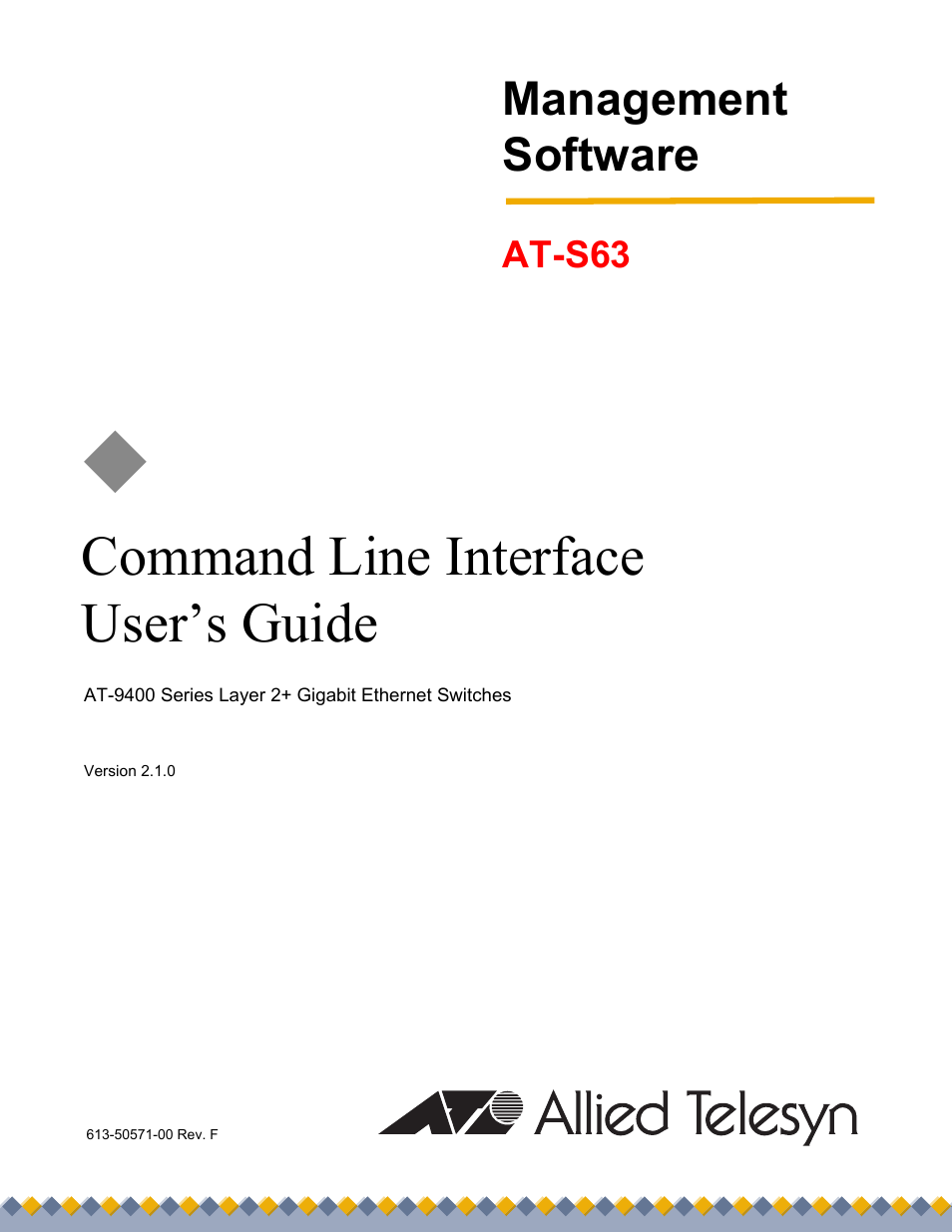 Allied Telesis AT-S63 User Manual | 726 pages