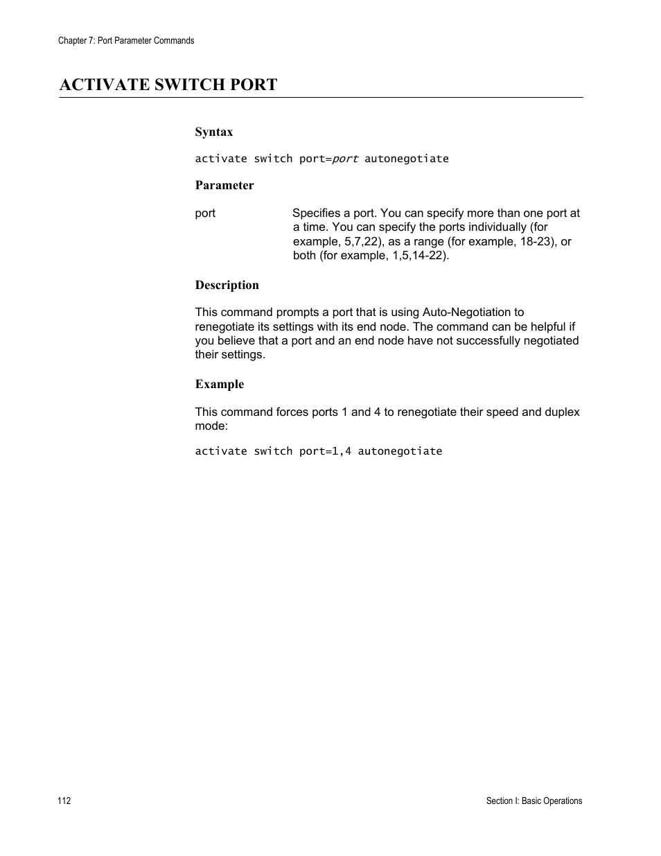 Activate switch port | Allied Telesis AT-S63 User Manual | Page 112 / 726