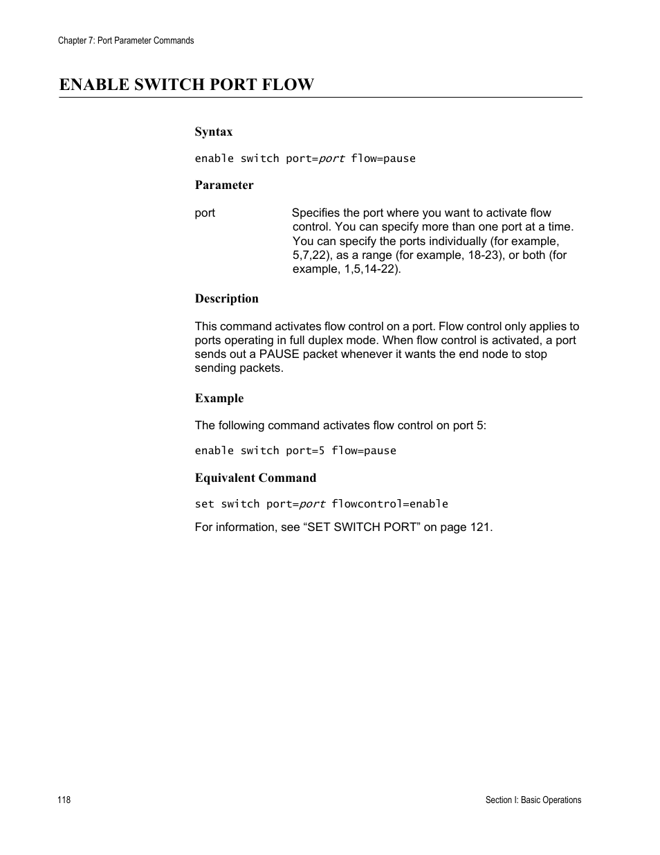 Enable switch port flow | Allied Telesis AT-S63 User Manual | Page 118 / 726