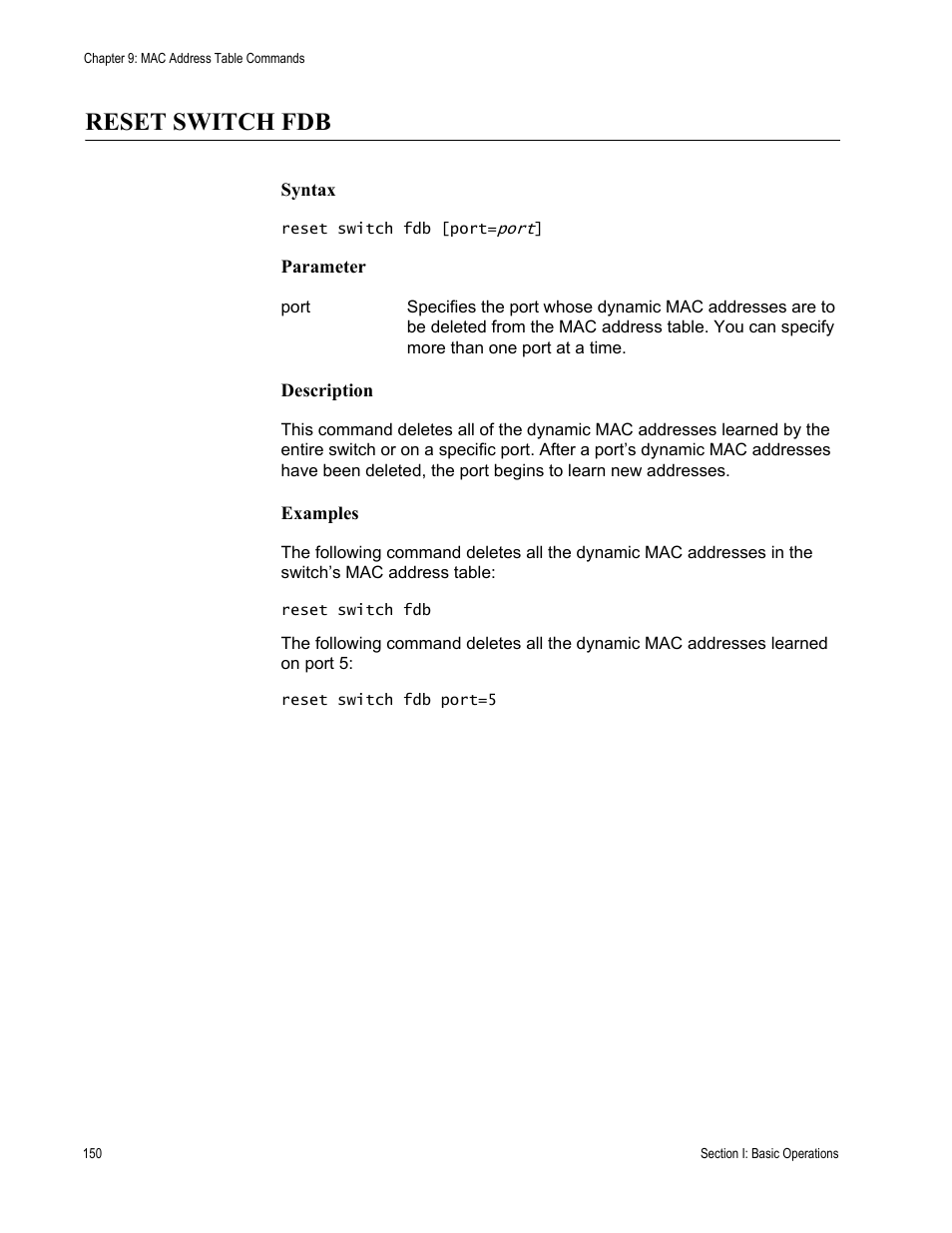 Reset switch fdb | Allied Telesis AT-S63 User Manual | Page 150 / 726