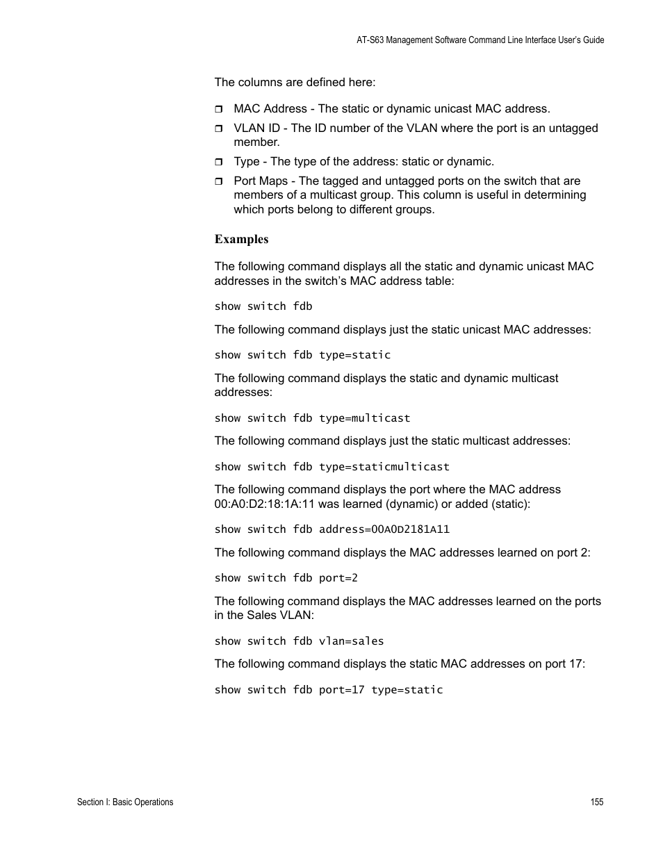 Allied Telesis AT-S63 User Manual | Page 155 / 726