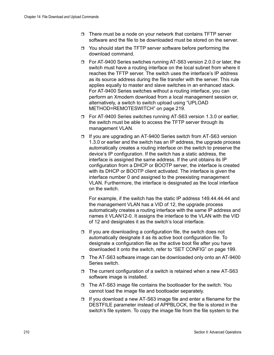 Allied Telesis AT-S63 User Manual | Page 210 / 726
