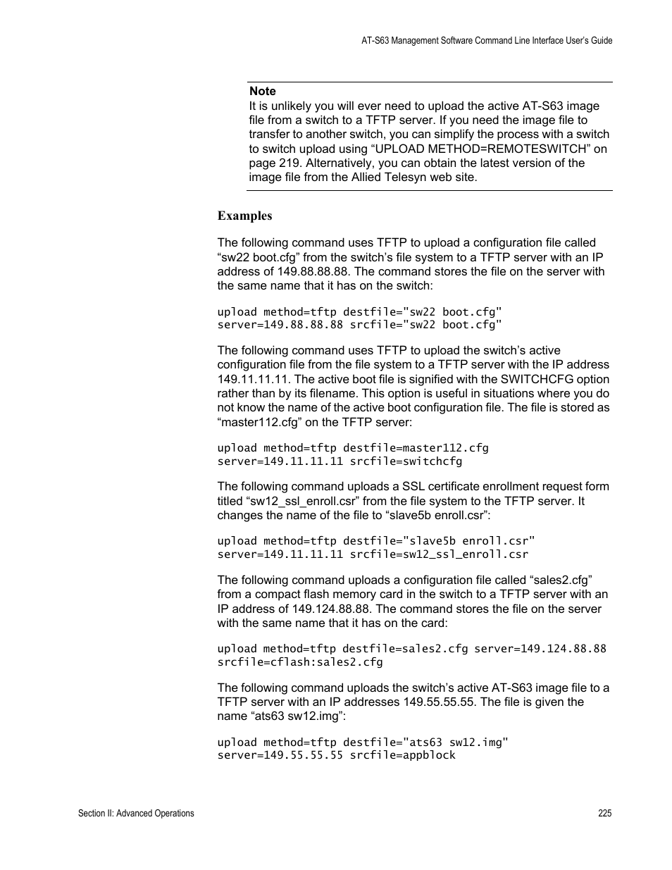 Allied Telesis AT-S63 User Manual | Page 225 / 726