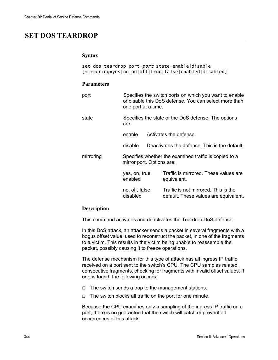 Set dos teardrop | Allied Telesis AT-S63 User Manual | Page 344 / 726
