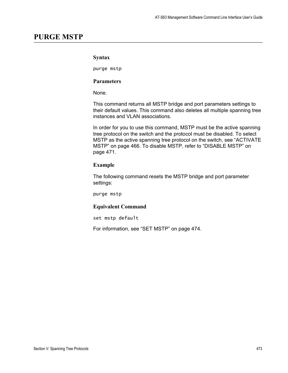 Purge mstp | Allied Telesis AT-S63 User Manual | Page 473 / 726