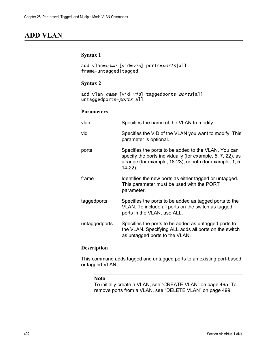 Add vlan | Allied Telesis AT-S63 User Manual | Page 492 / 726