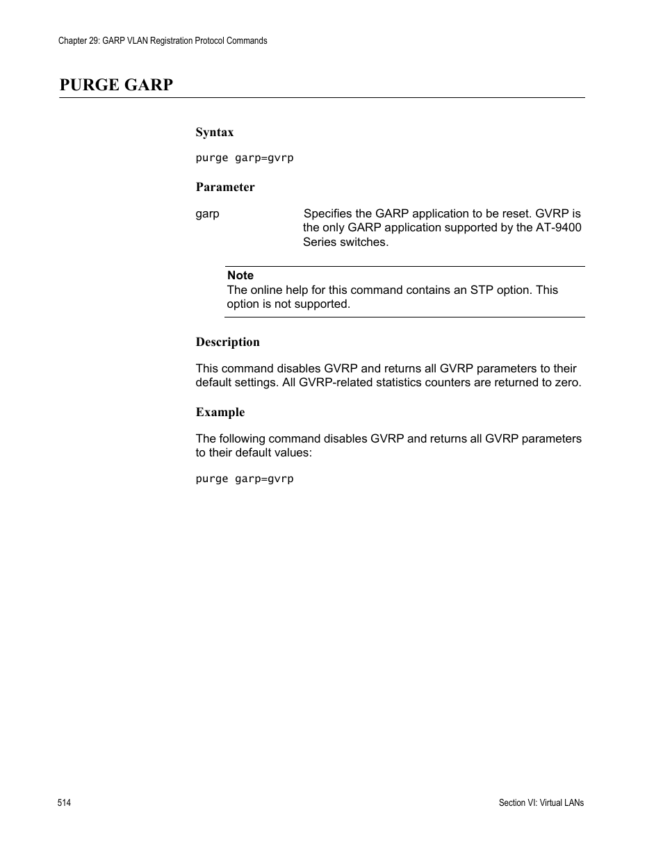 Purge garp | Allied Telesis AT-S63 User Manual | Page 514 / 726
