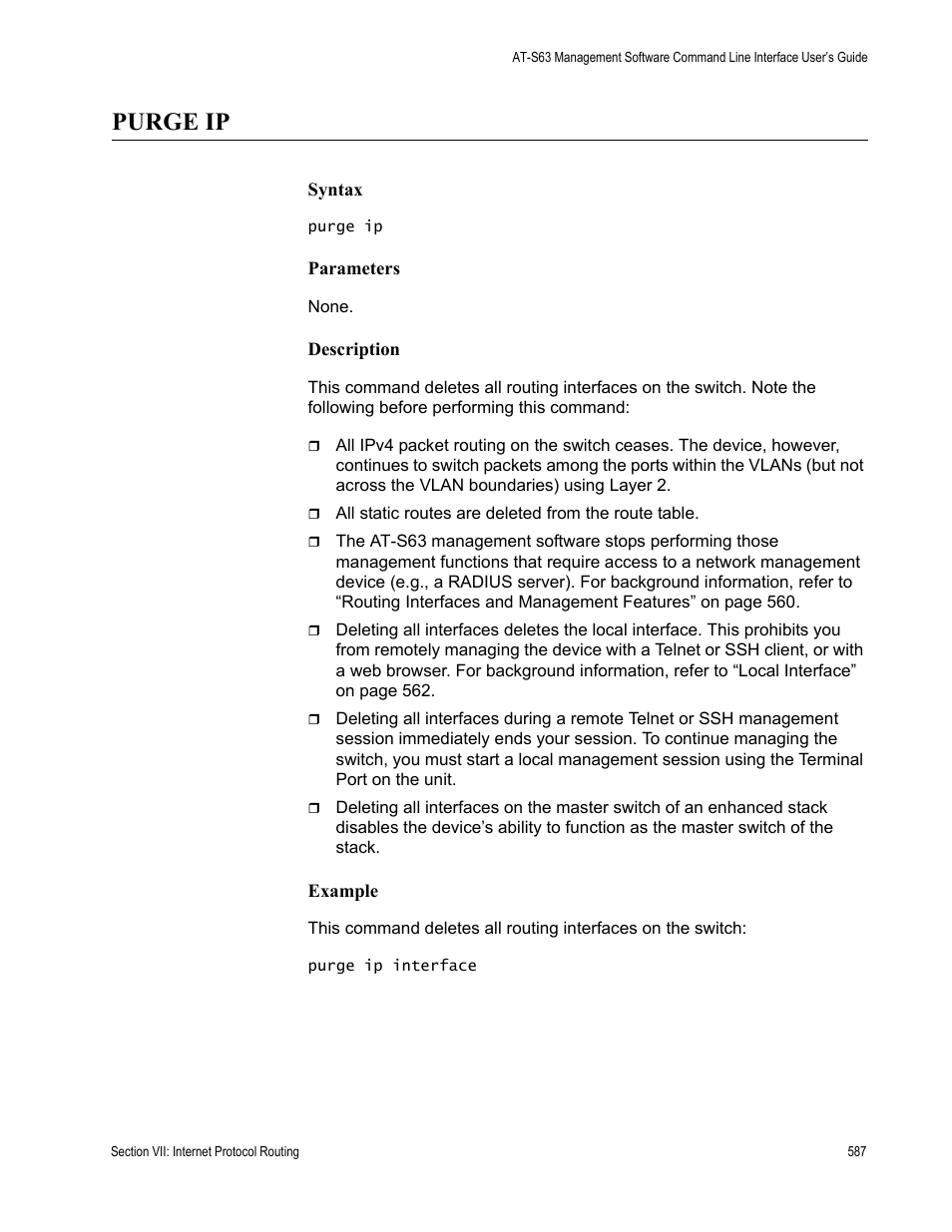 Purge ip | Allied Telesis AT-S63 User Manual | Page 587 / 726