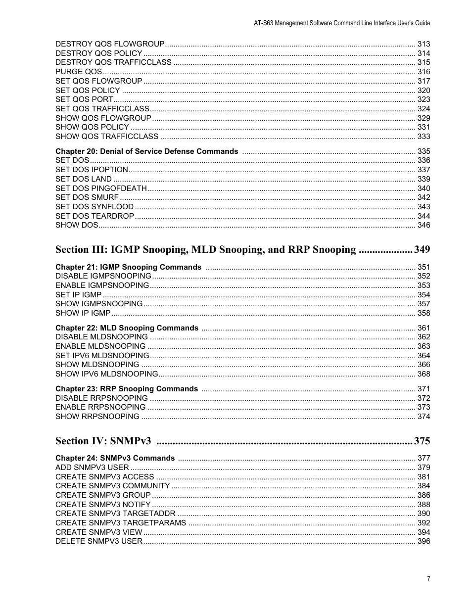 Allied Telesis AT-S63 User Manual | Page 7 / 726