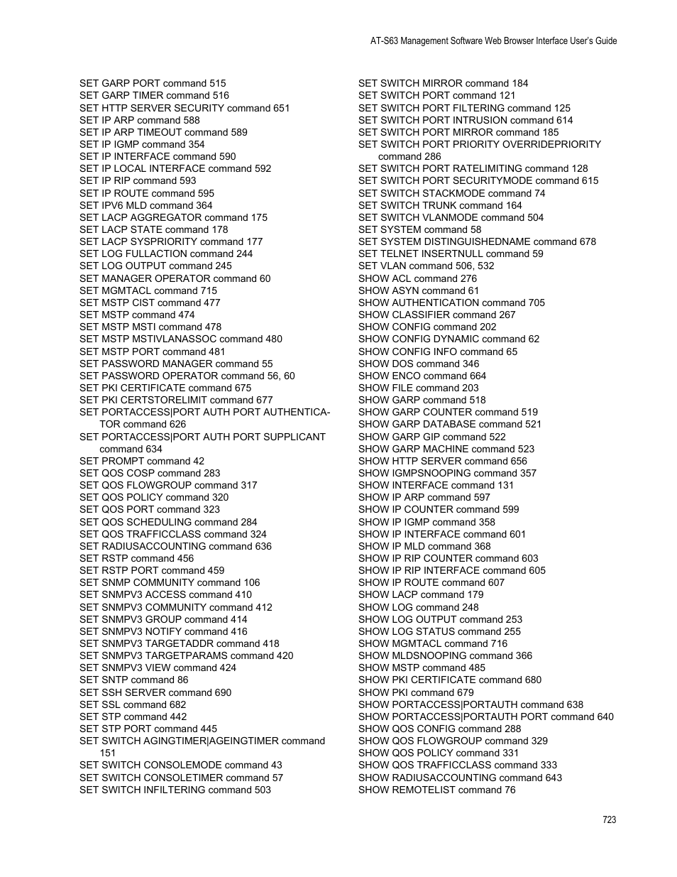 Allied Telesis AT-S63 User Manual | Page 723 / 726