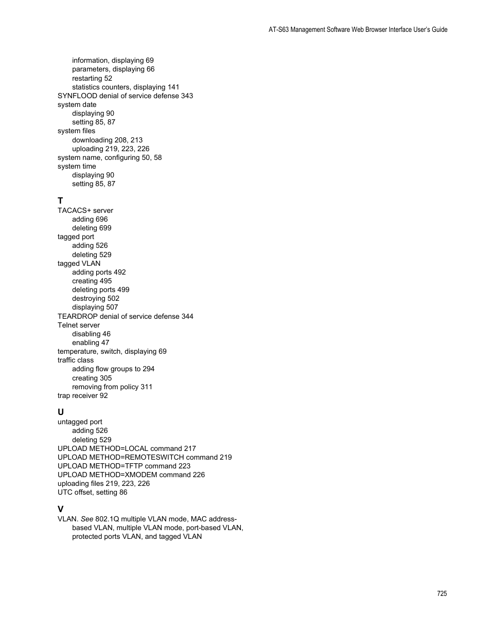 Allied Telesis AT-S63 User Manual | Page 725 / 726