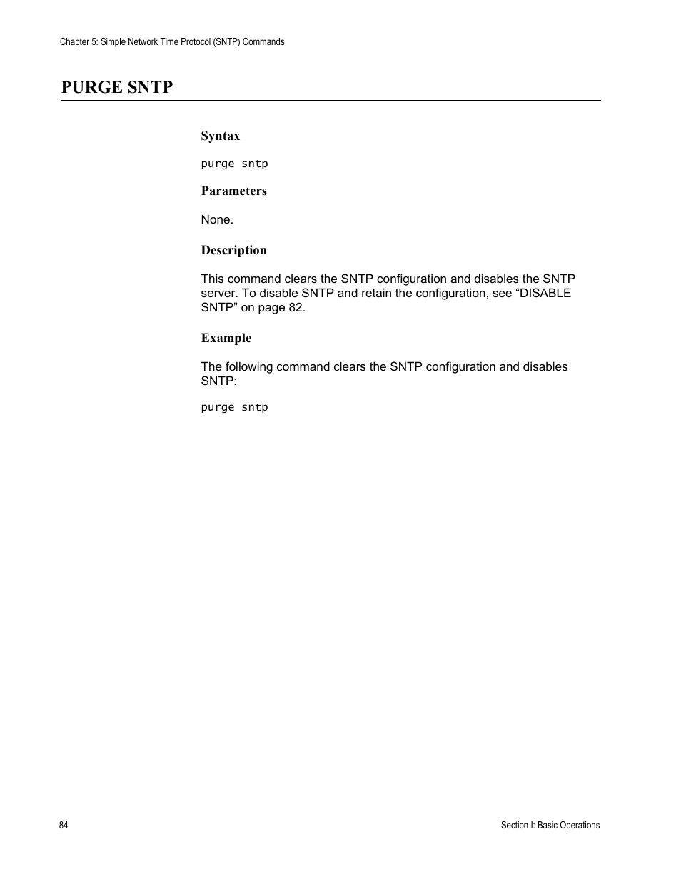 Purge sntp | Allied Telesis AT-S63 User Manual | Page 84 / 726