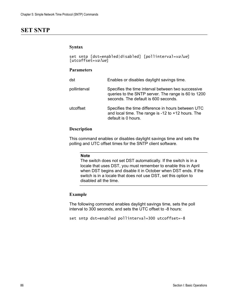 Set sntp | Allied Telesis AT-S63 User Manual | Page 86 / 726