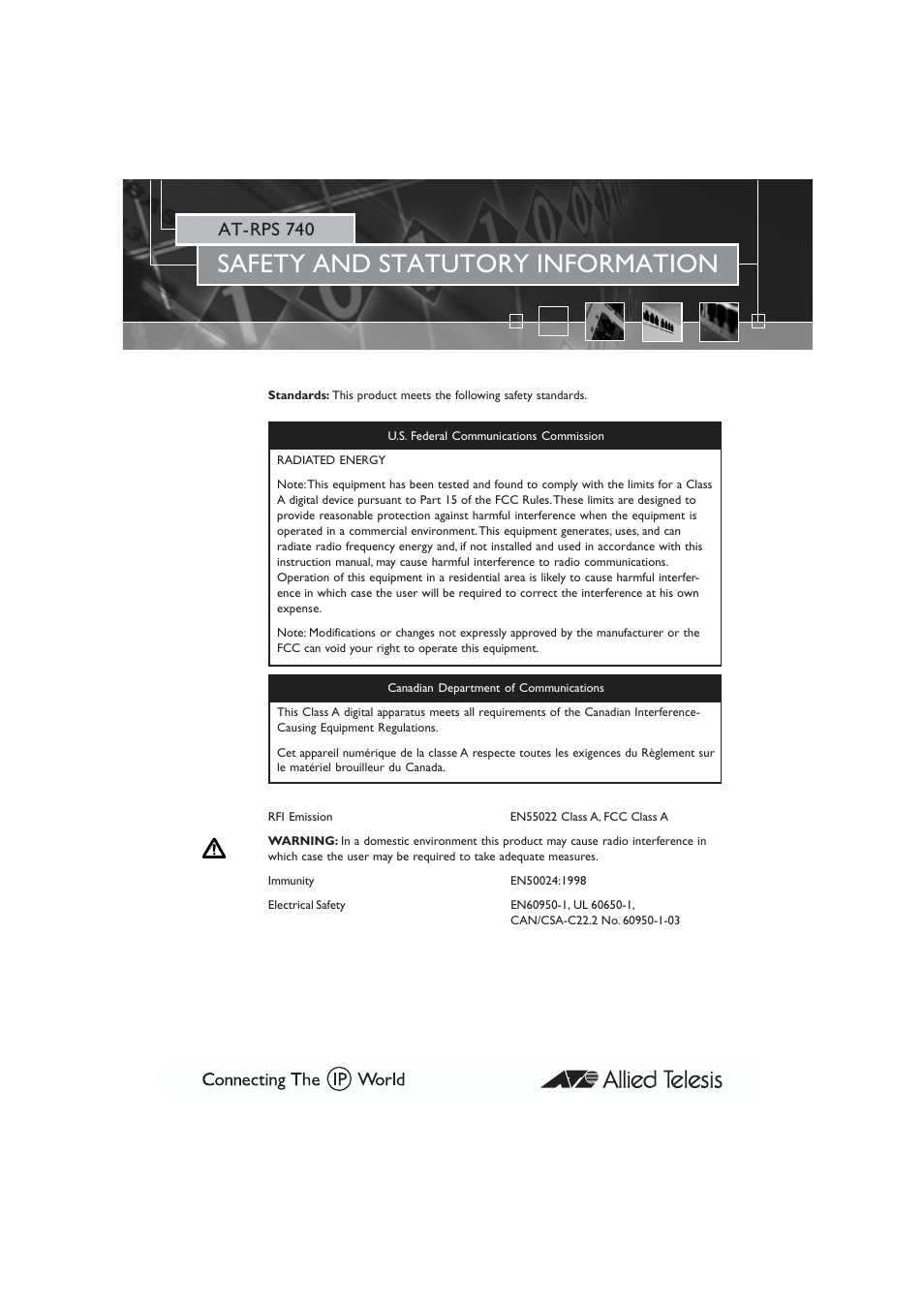 Allied Telesis AT-RPS 740 User Manual | 14 pages