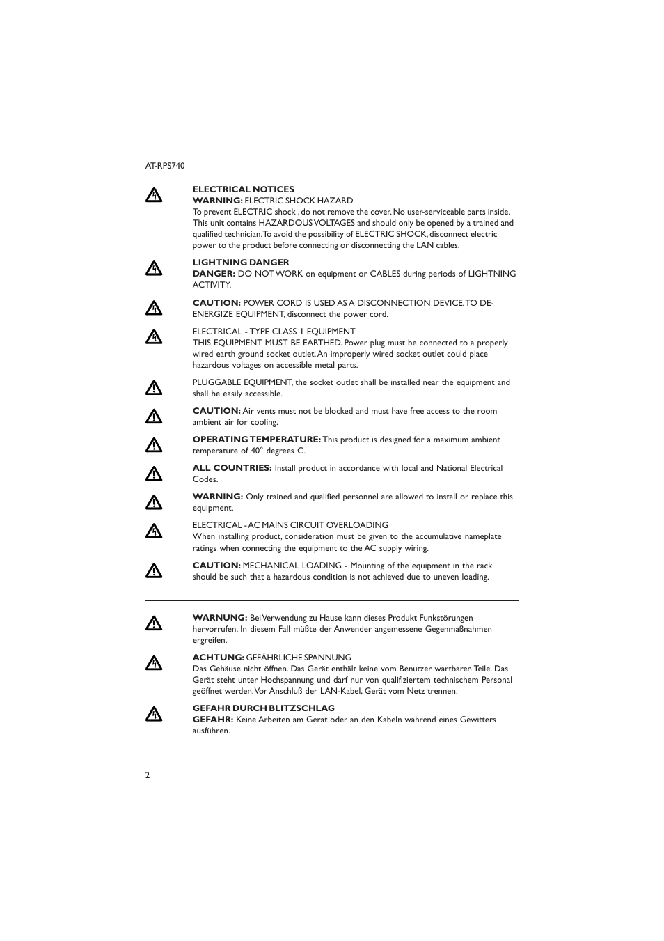 Allied Telesis AT-RPS 740 User Manual | Page 2 / 14