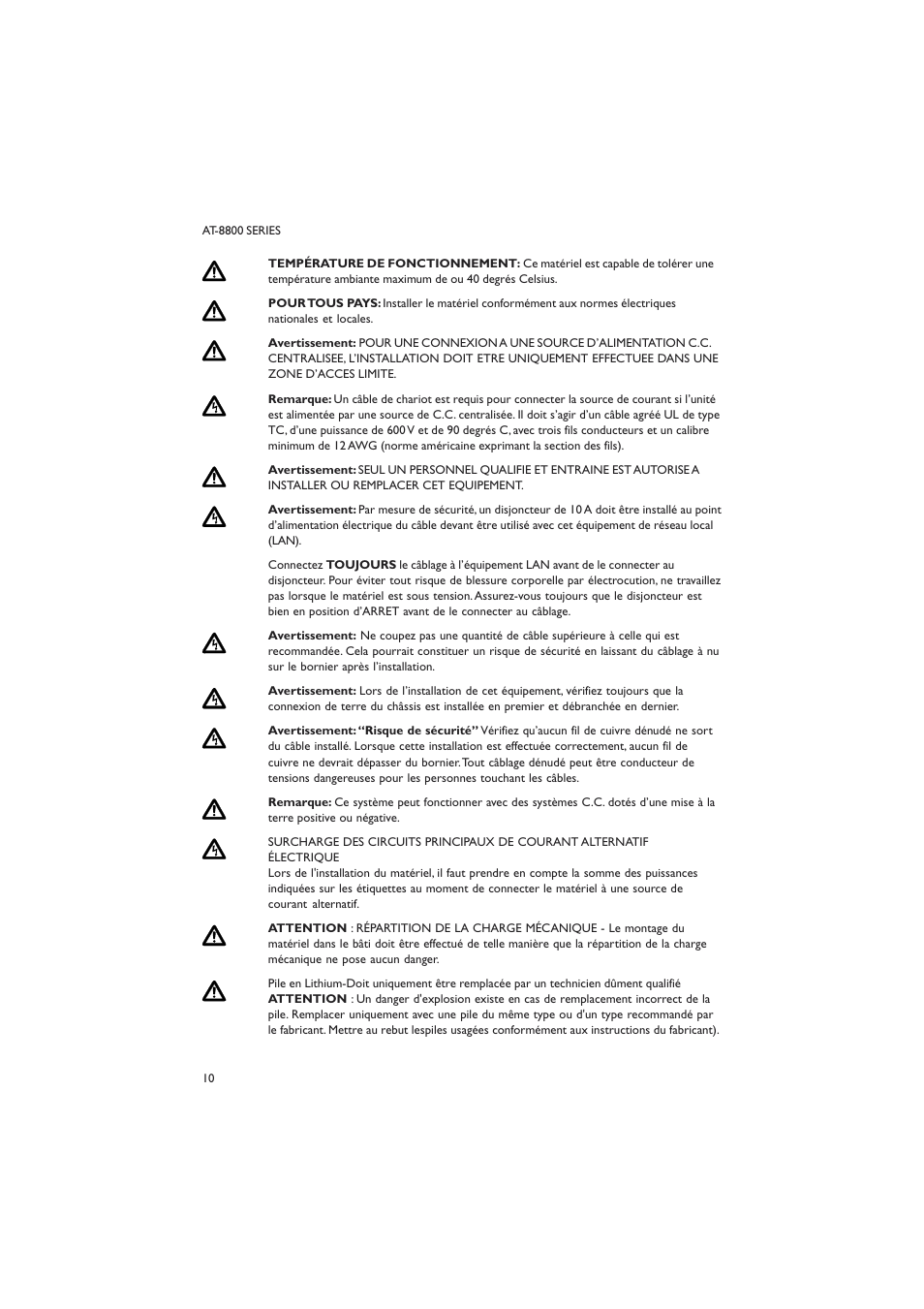 Allied Telesis AT-8800 SERIES User Manual | Page 10 / 22