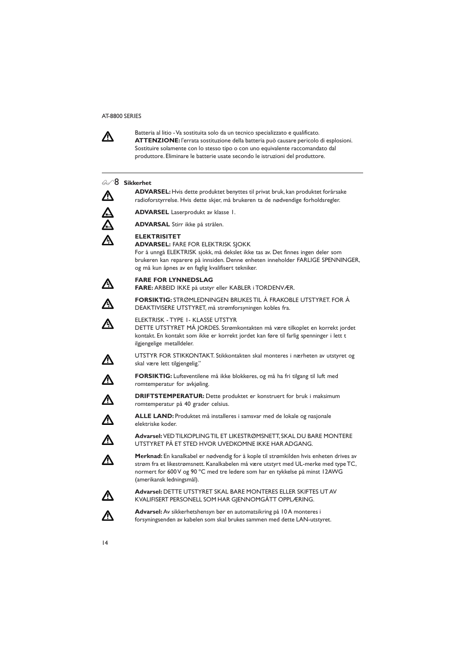 Allied Telesis AT-8800 SERIES User Manual | Page 14 / 22