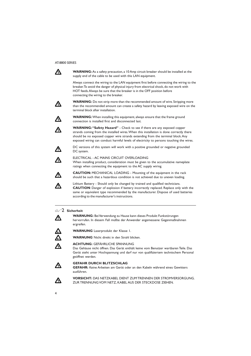 Allied Telesis AT-8800 SERIES User Manual | Page 4 / 22