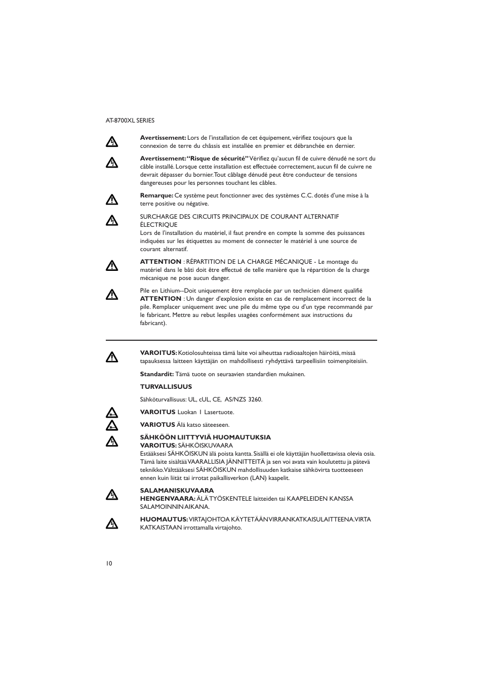 Allied Telesis AT-8700XL SERIES User Manual | Page 10 / 23
