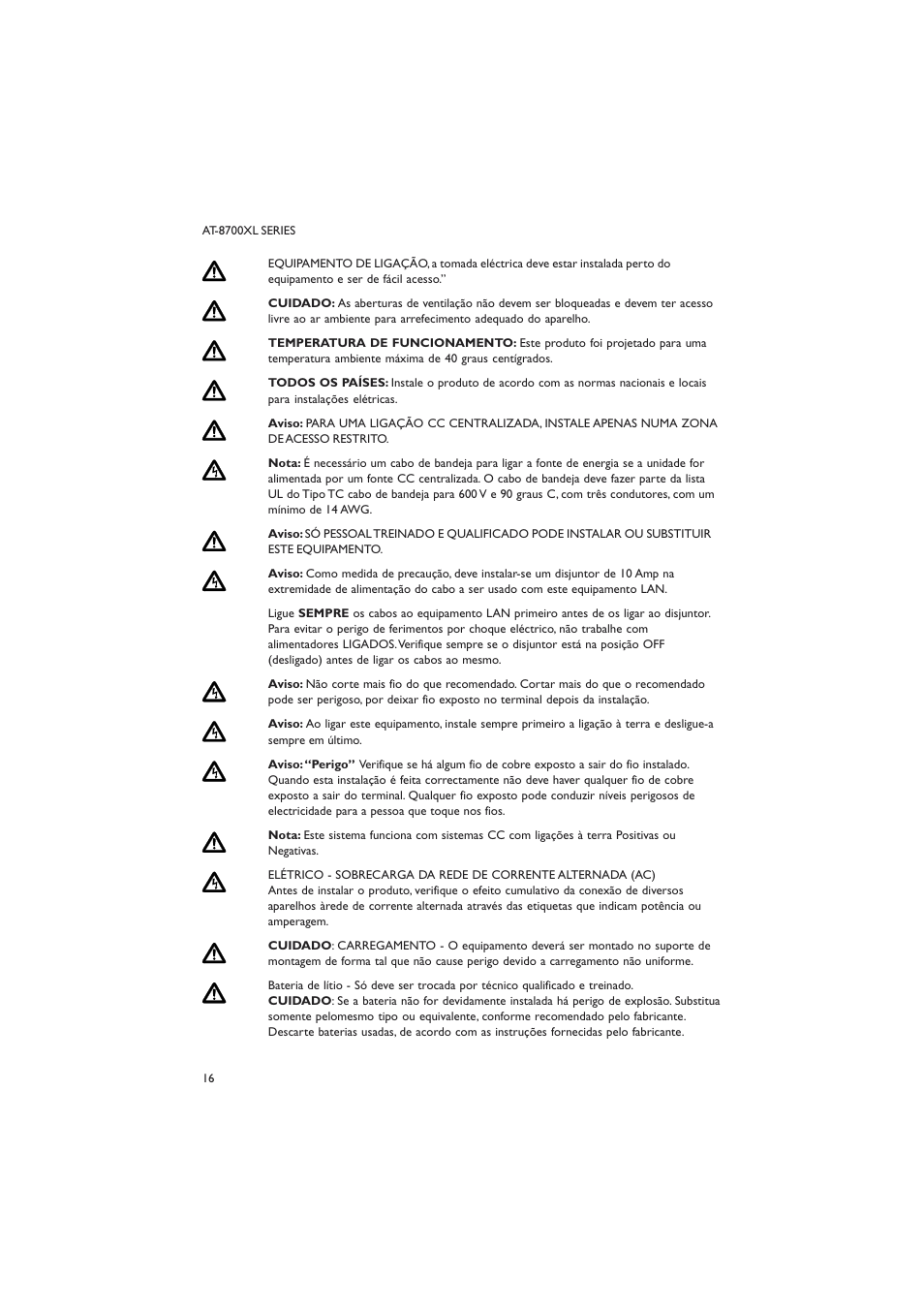 Allied Telesis AT-8700XL SERIES User Manual | Page 16 / 23