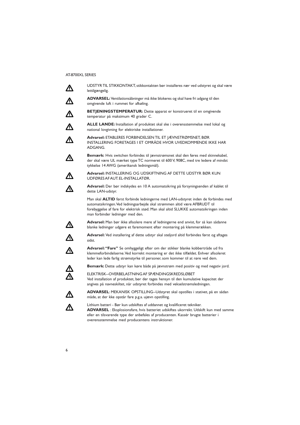 Allied Telesis AT-8700XL SERIES User Manual | Page 6 / 23