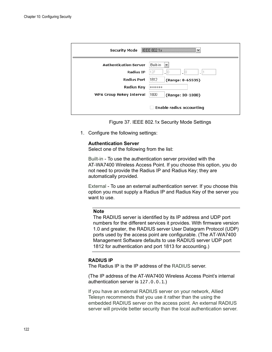Allied Telesis AT-WA7400/NA User Manual | Page 122 / 362