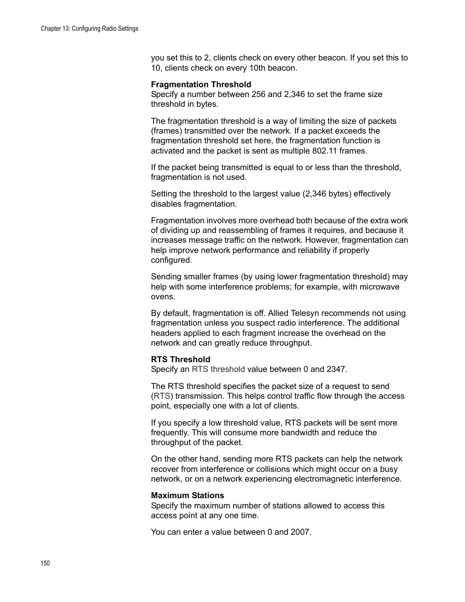 Allied Telesis AT-WA7400/NA User Manual | Page 150 / 362