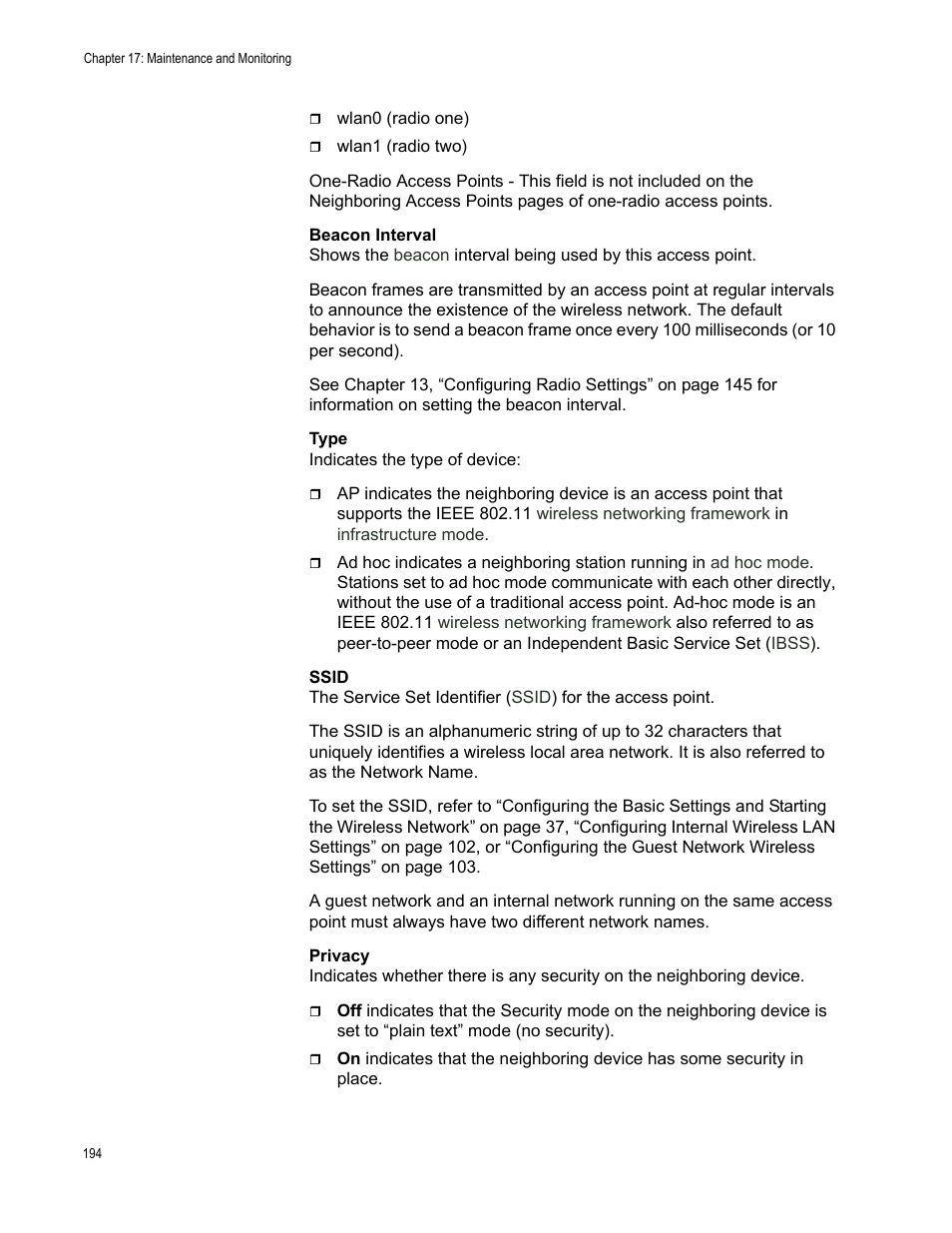 Allied Telesis AT-WA7400/NA User Manual | Page 194 / 362