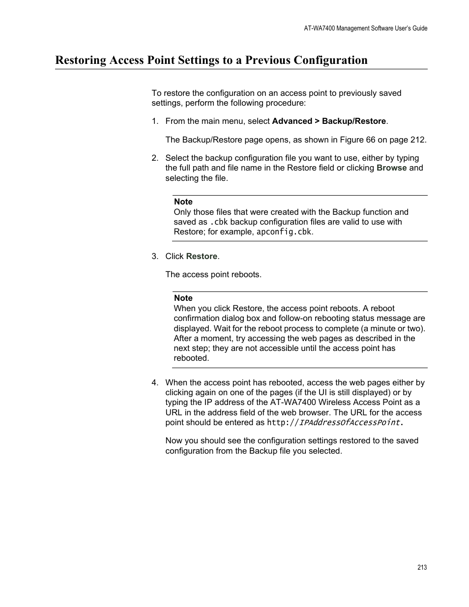 Allied Telesis AT-WA7400/NA User Manual | Page 213 / 362
