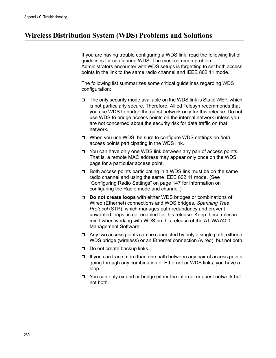 Allied Telesis AT-WA7400/NA User Manual | Page 260 / 362