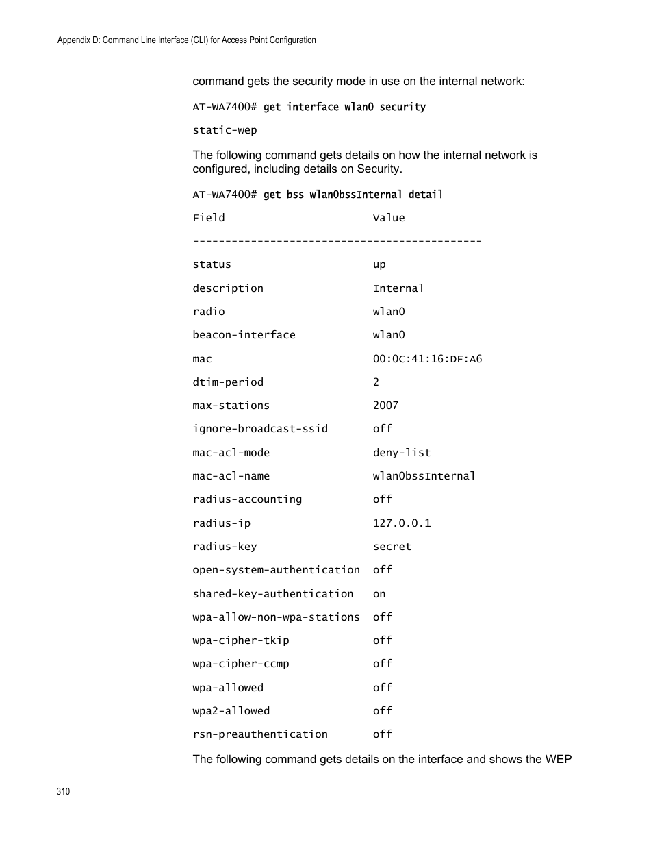 Allied Telesis AT-WA7400/NA User Manual | Page 310 / 362