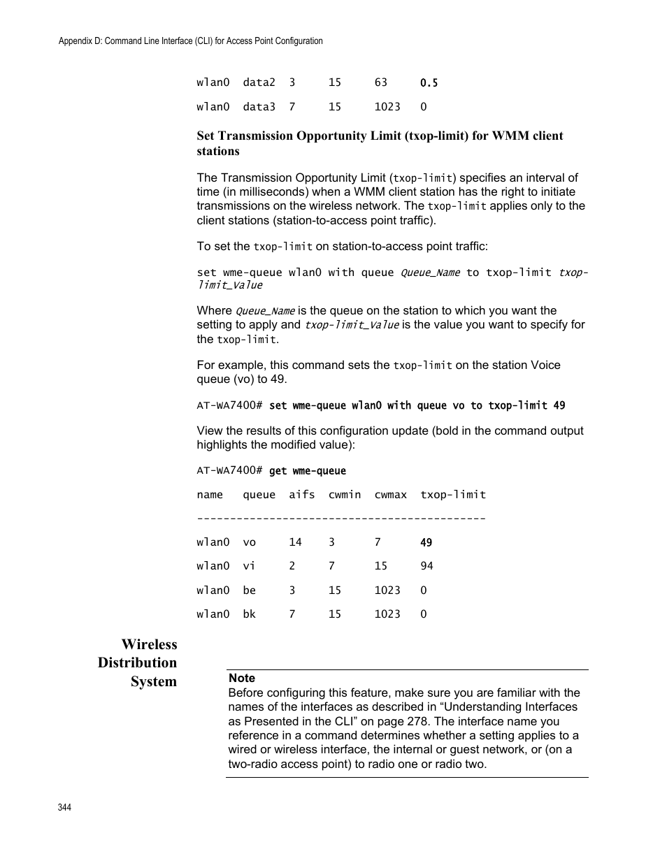 Wireless distribution system | Allied Telesis AT-WA7400/NA User Manual | Page 344 / 362