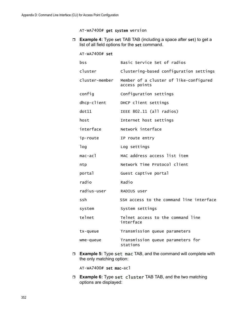 Allied Telesis AT-WA7400/NA User Manual | Page 352 / 362