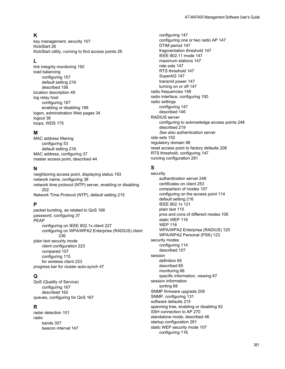 Allied Telesis AT-WA7400/NA User Manual | Page 361 / 362