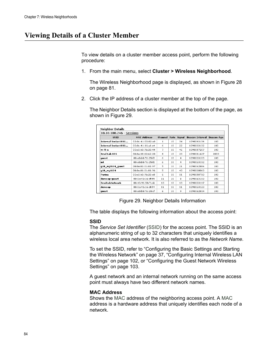 Viewing details of a cluster member | Allied Telesis AT-WA7400/NA User Manual | Page 84 / 362