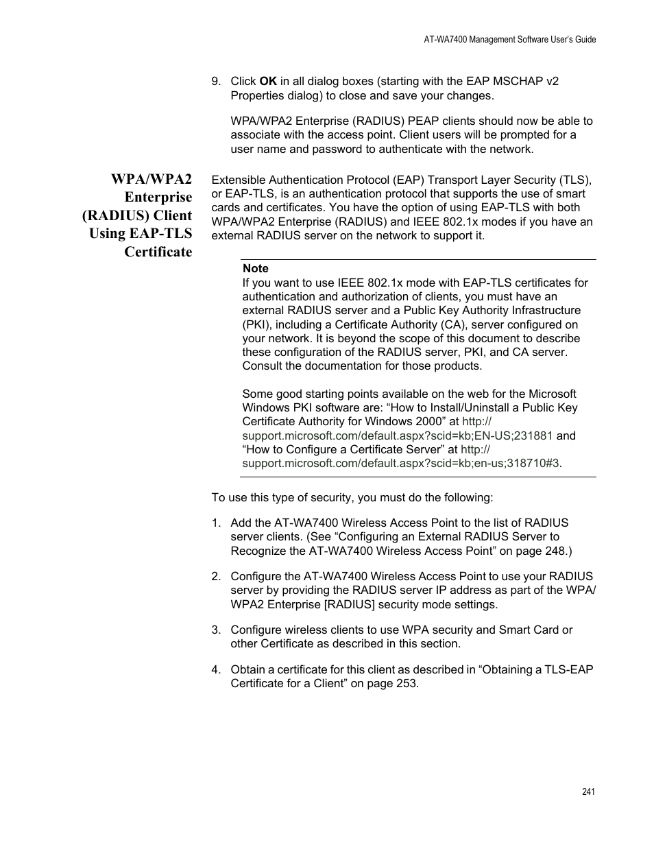 Allied Telesis AT-WA7400/EU User Manual | Page 241 / 362
