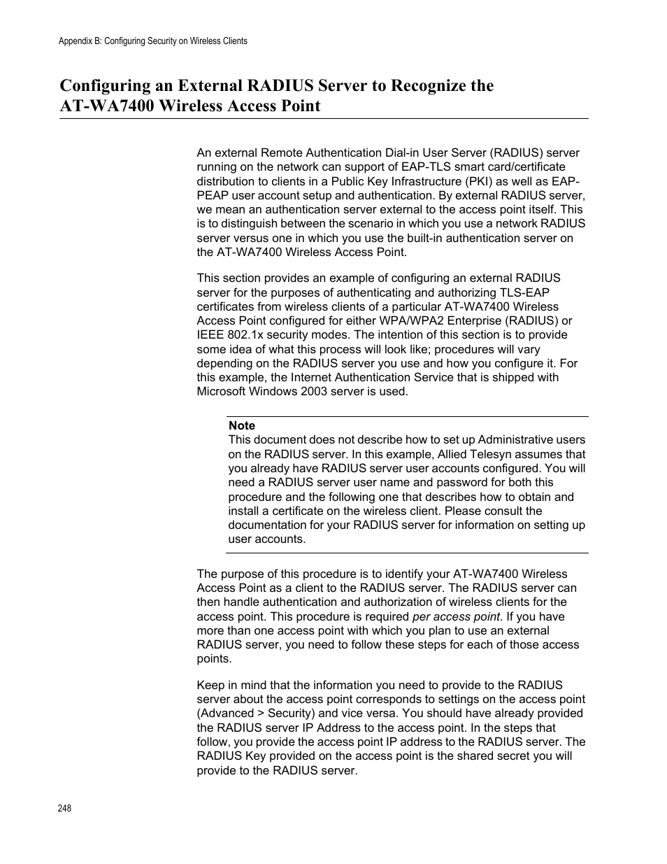 Allied Telesis AT-WA7400/EU User Manual | Page 248 / 362