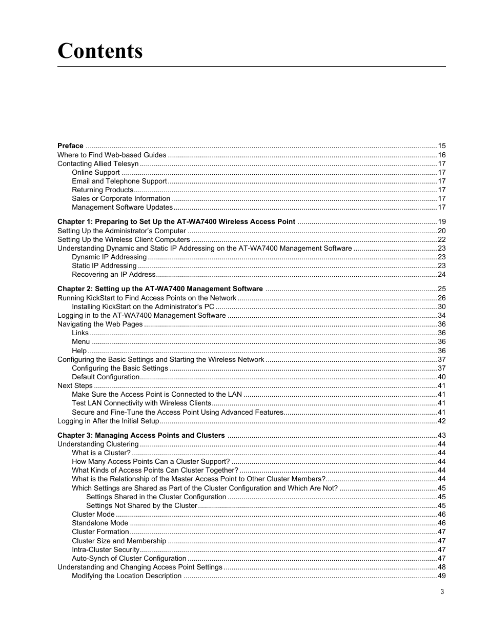 Allied Telesis AT-WA7400/EU User Manual | Page 3 / 362