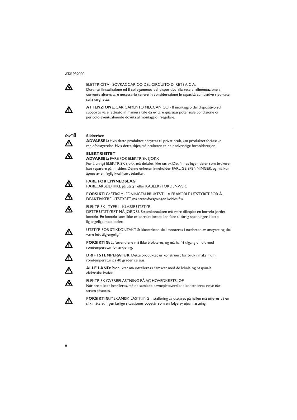 Allied Telesis AT-RPS9000 User Manual | Page 8 / 12