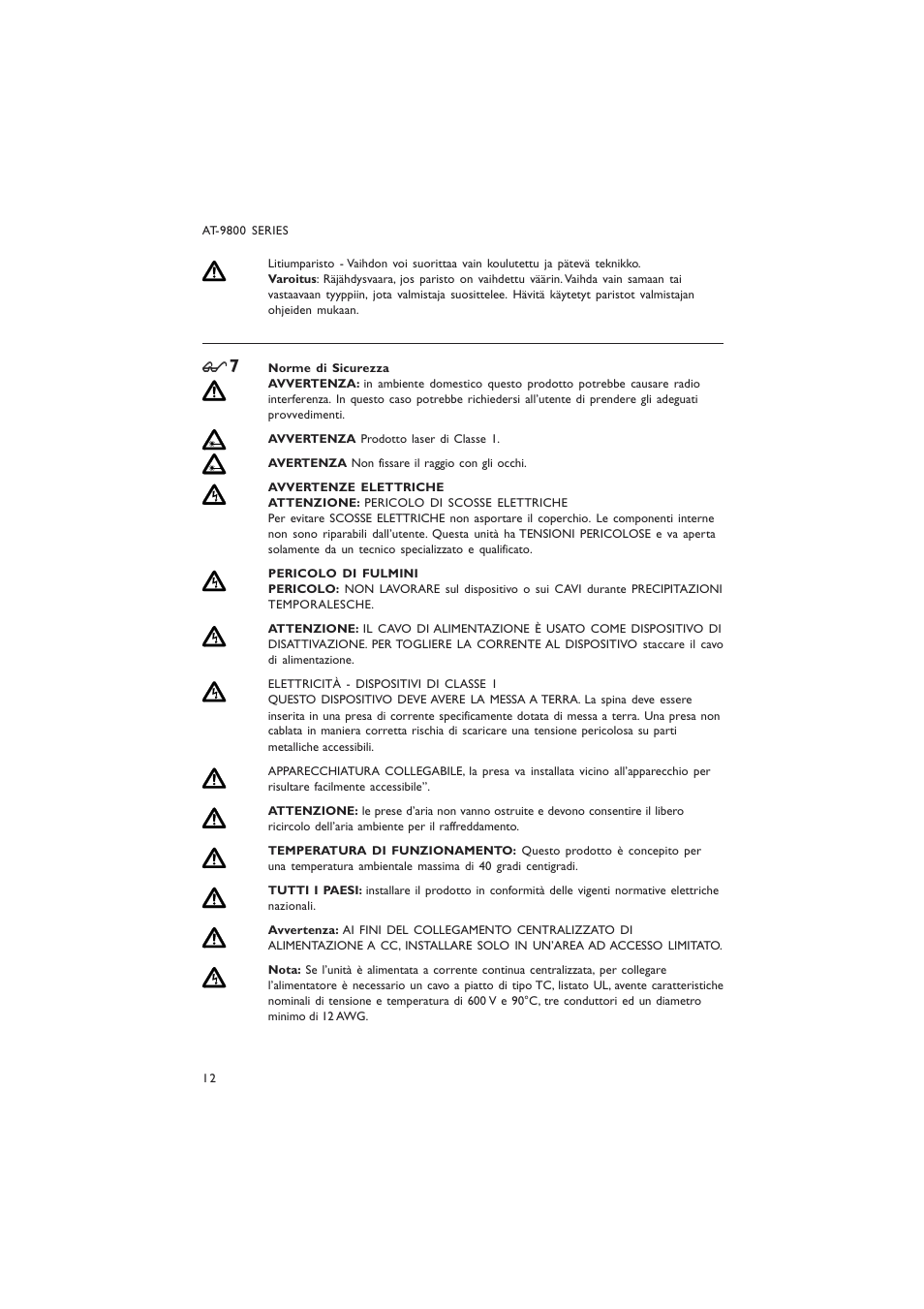 Allied Telesis AT-9800 SERIES User Manual | Page 12 / 20