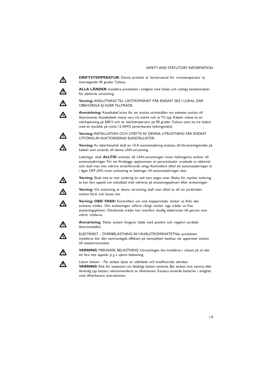 Allied Telesis AT-9800 SERIES User Manual | Page 19 / 20